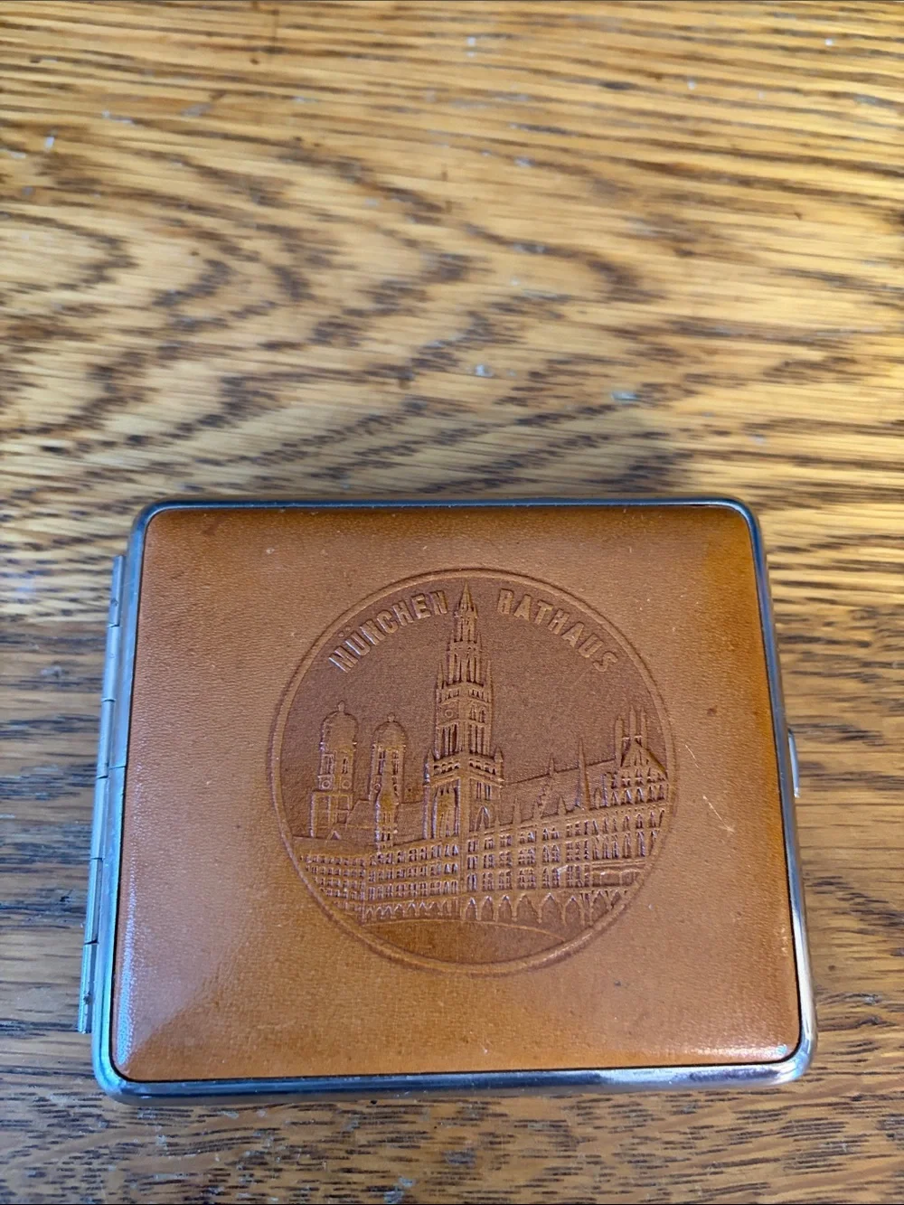 Vintage 1950s Leather Munich Germany Cigarette Case Card Holder Wallet